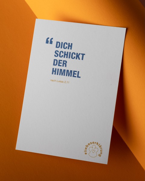 Komplimente-Postkarte für Weihnachten "Dich schickt der Himmel"